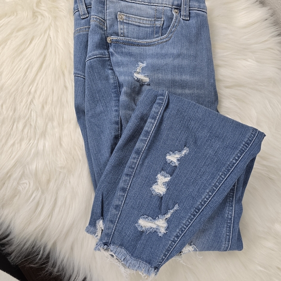 torrid Denim - Torrid Medium Blue Straight Leg Jeans with Rips